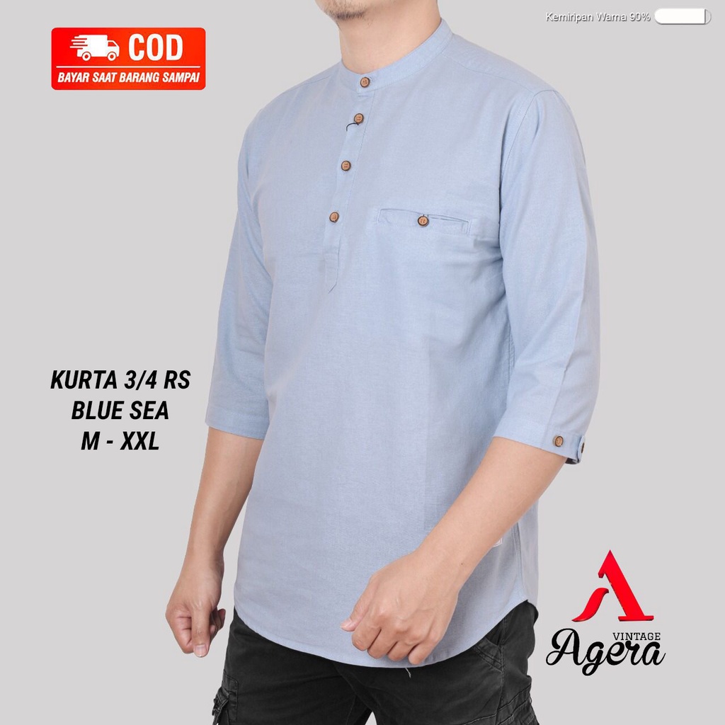 [COD] AGERA SAJUAK BAJU KURTA KEMEJA KOKO KEMKO PRIA LENGAN 3/4 SEMI KOKO TERBARU ORIGINAL AGERA SAJ