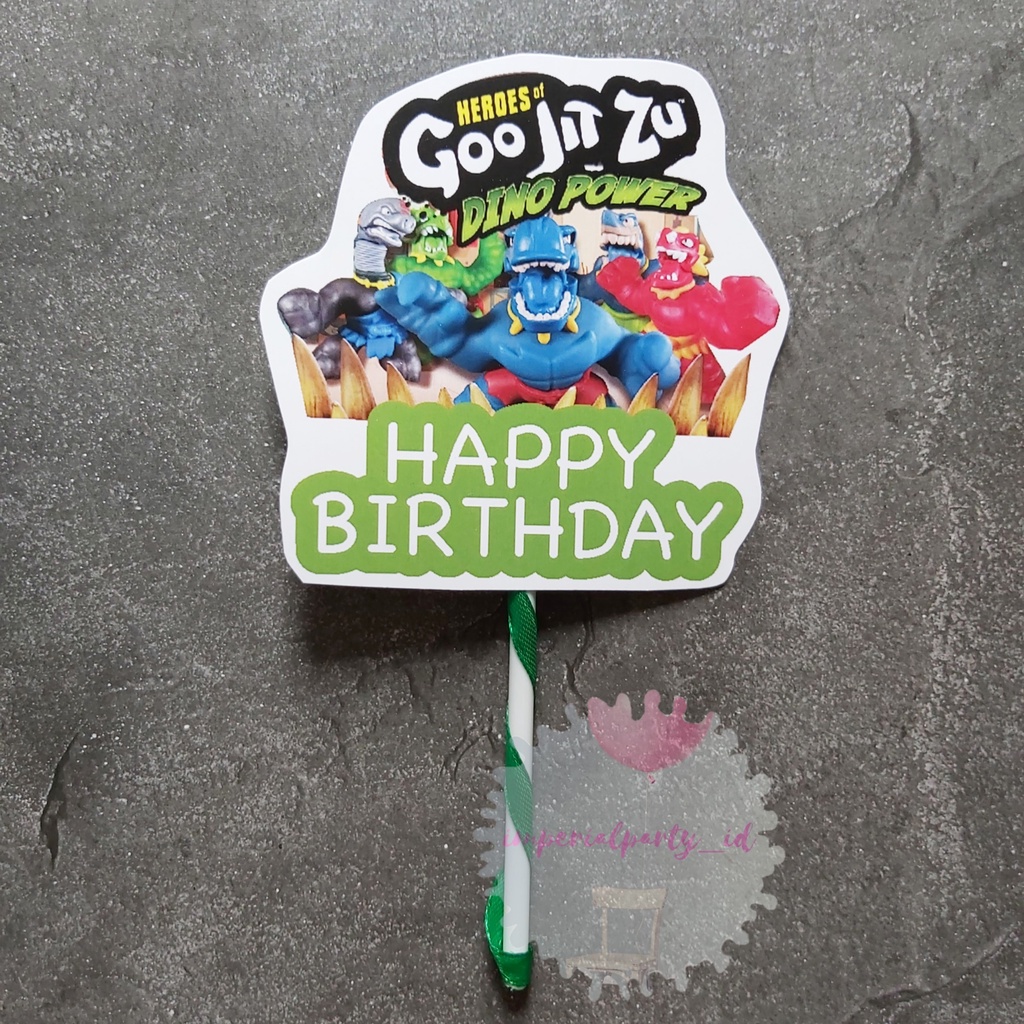 Cake Cupcake Topper Tusukan Kue Happy Birthday Heroes of Goo Jit Zu