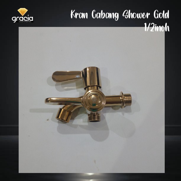 Kran Cabang Shower Keran Double Stainless Gold Kran Double Shower Series Gold