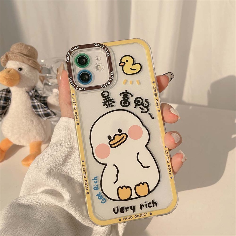 Soft Case Silikon Motif Bebek Putih Untuk Xiaomi Redmi Note 11 11s 10s 9 8 Pro 10A 10C 10 9A 9C 9T Mi 11 Lite 11T Pro Poco F3 X3 NFC Pro