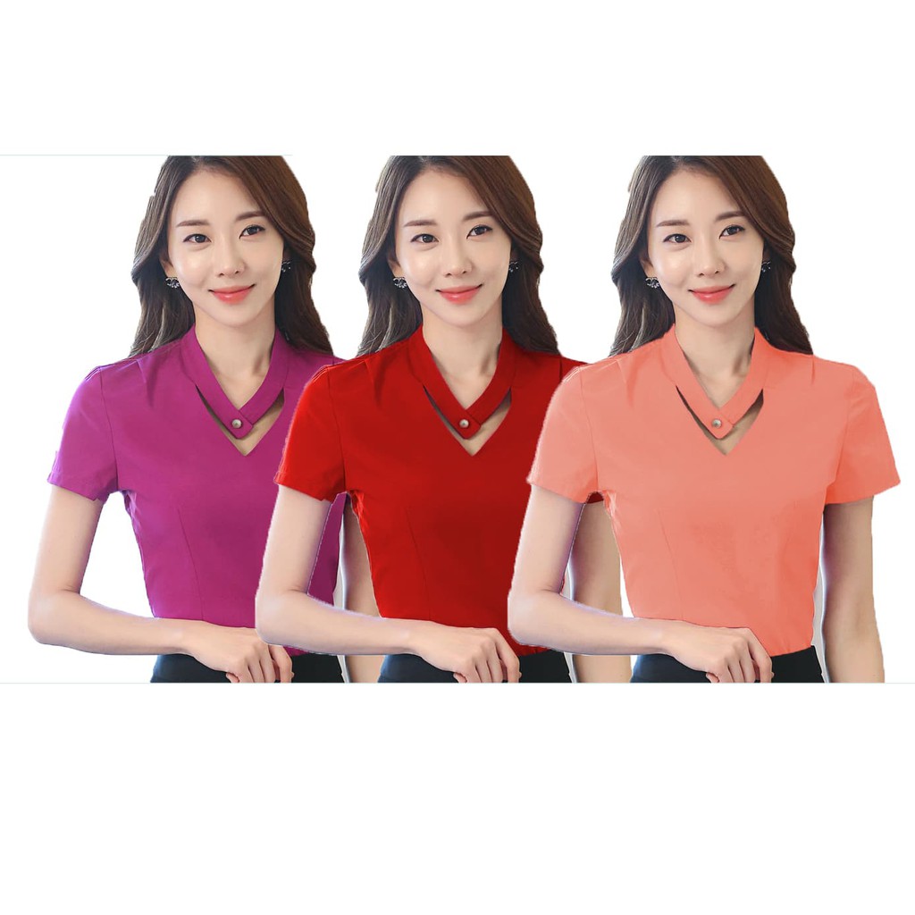 Baju Wanita  Blouse Putri Gaya Korea - Merah