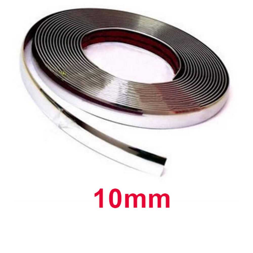 QEEPY Lis Dekorasi Interior Mobil Moulding Chrome Strip 15M - C3578-Silver-10 mm