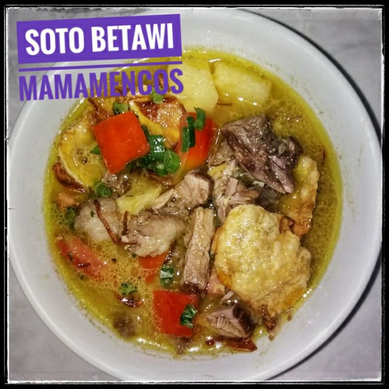 

soto betawi daging plus nasi mama mencos