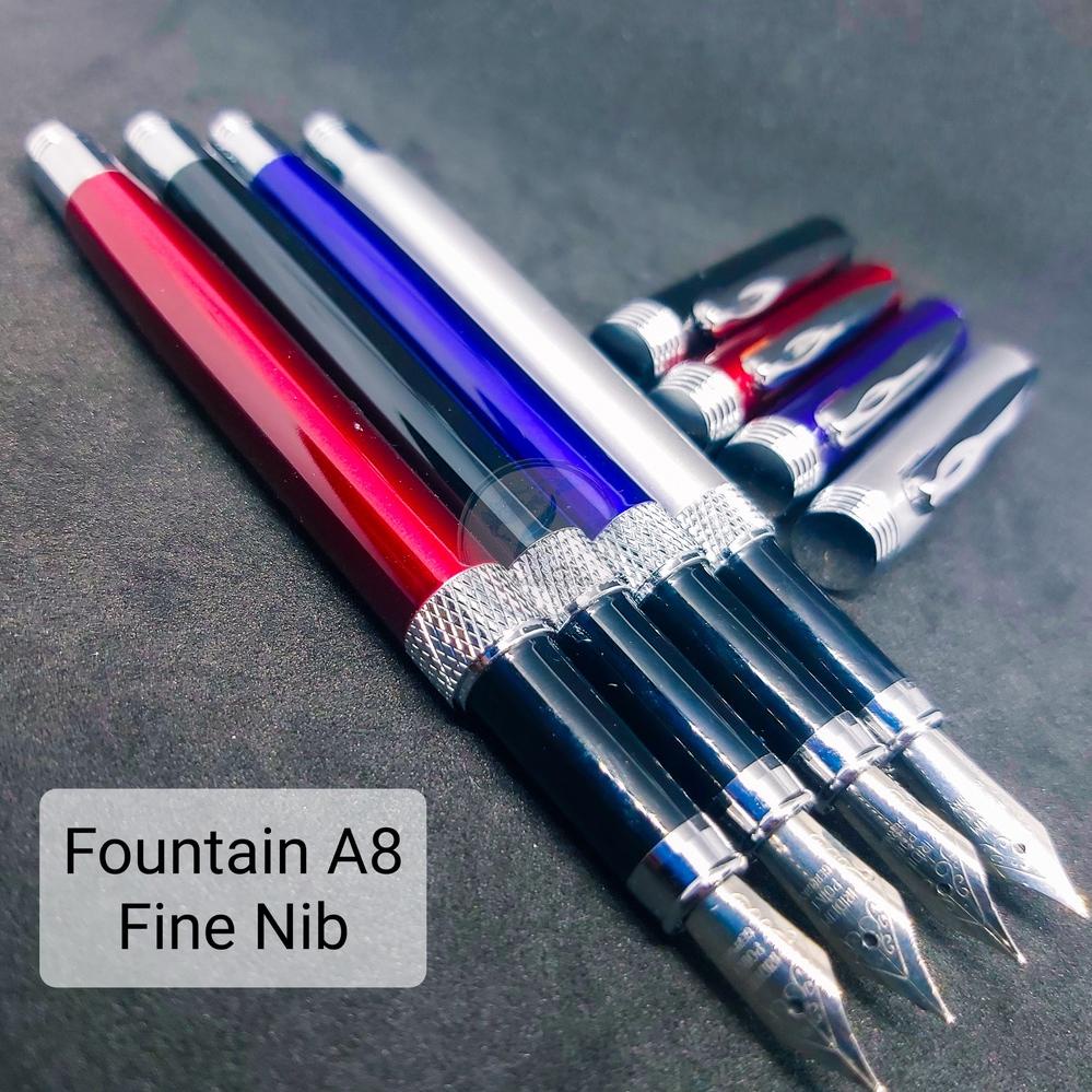 

[KODE CKHBK] Fountain Pen FH A8 Fine Nib, Pena Tinta Mata Halus 0.3mm Metal Nib Bahan Metal Bisa Grafir