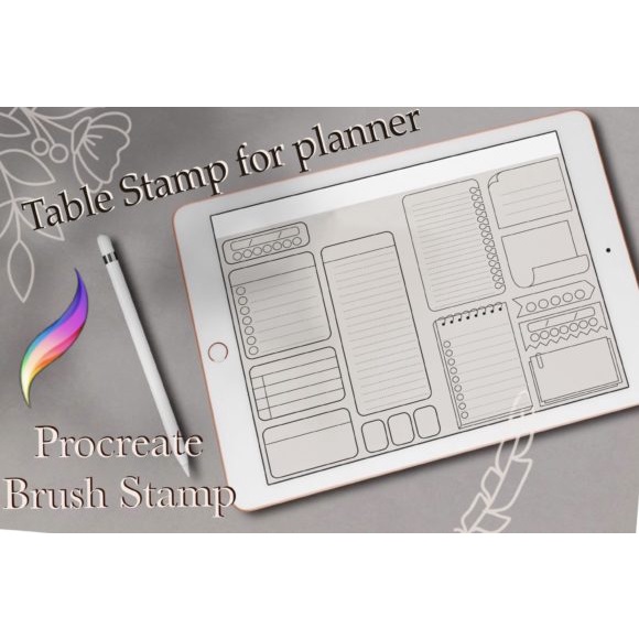 Procreate Brush - 46 Journal Planner Stamp Brushes