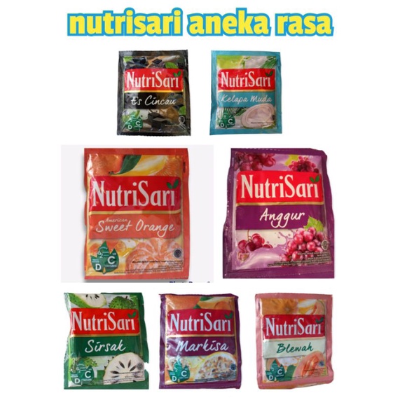 

nutrisari renceng isi 10 sachet 12gr aneka rasa