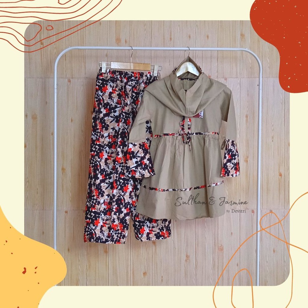 SETELAN KULOT MUSLIM ANAK/ SETELAN CELANA MUSLIM ANAK/ SETELAN CELANA DAN JILBAB