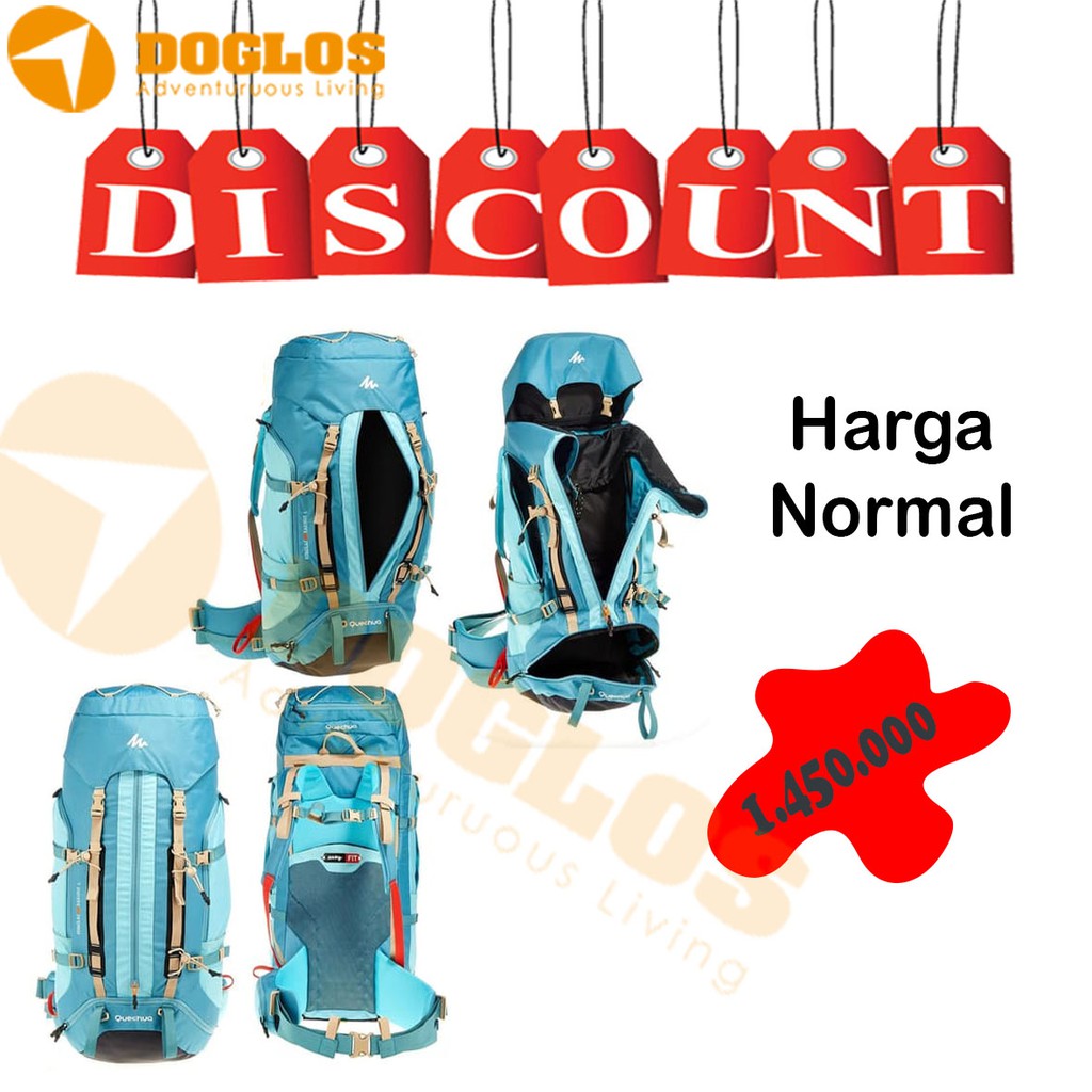 Carrier Quechua Forclaz 60 Easyfit L Backpack tas gunung keril hiking