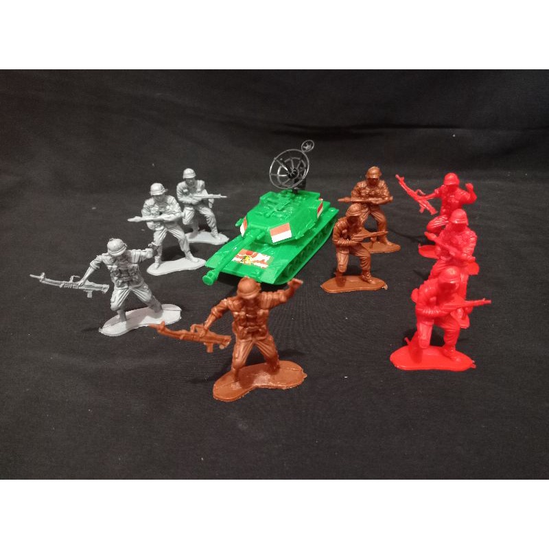 mainan anak army mission tank dan tentara bahan plastik