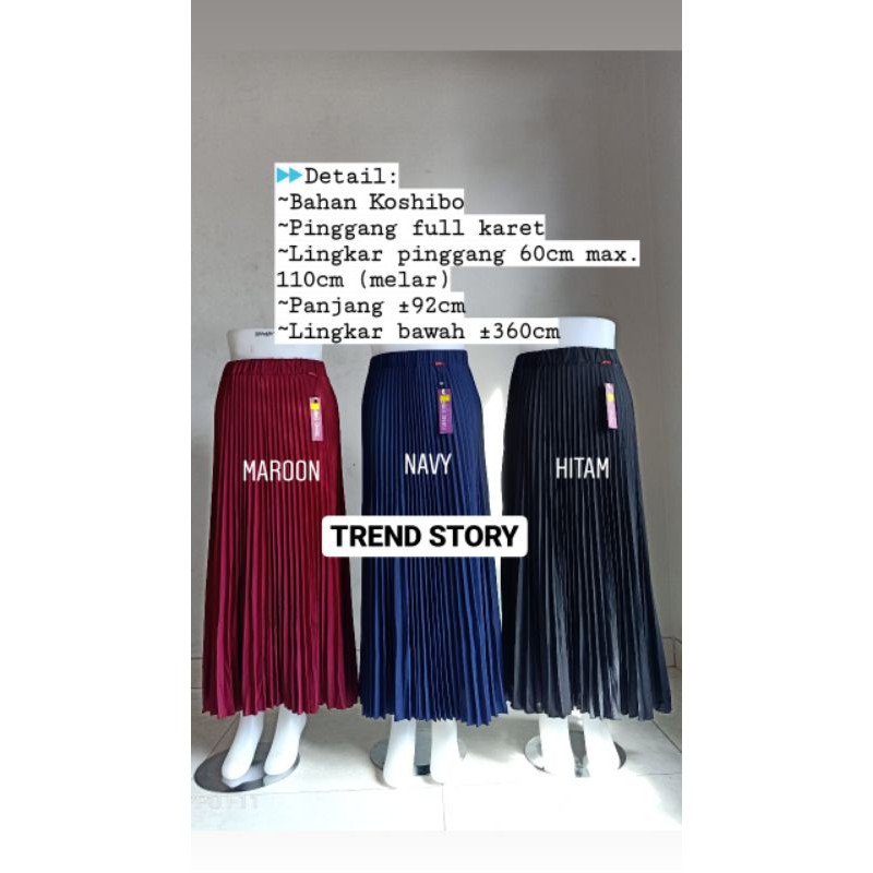 Rok Plisket Payung Standar Polos Trend Story Premium Original