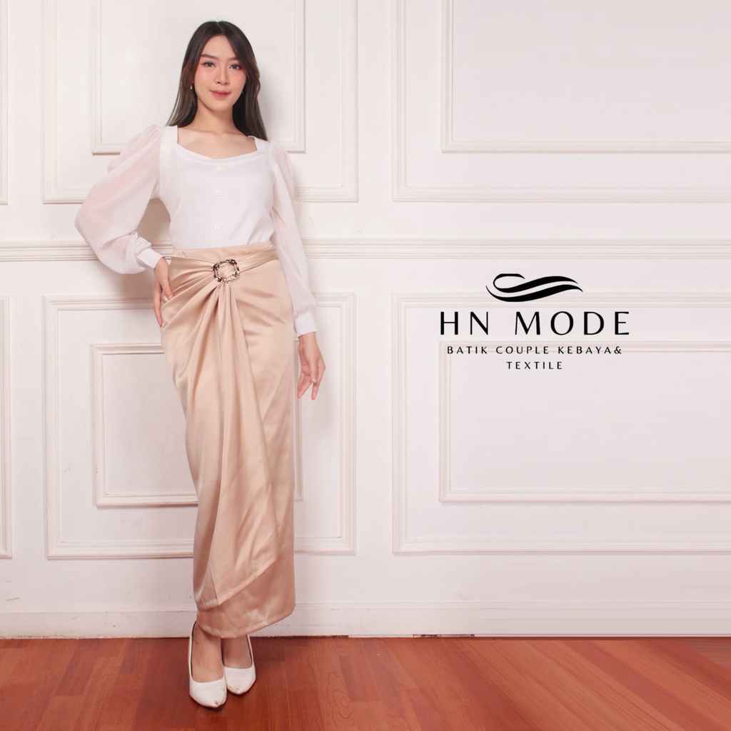 HN MODE - Rok lilit polos premium satin velvet / wrap skirt premium