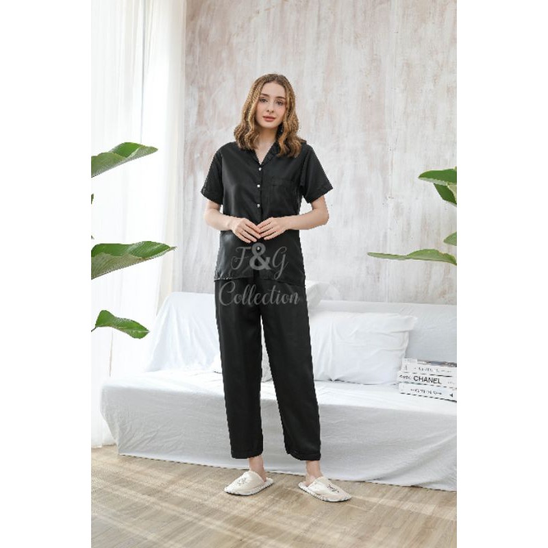 PAJAMAS SATIN SET-CELANA PANJANG/PIYAMA/SLEEPWEAR