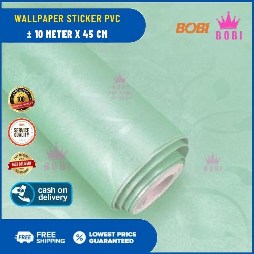 Wallpaper Sticker Samar Hijau 81039F-7 / Wallpaper New 2021 / Ukuran 9mx45cm