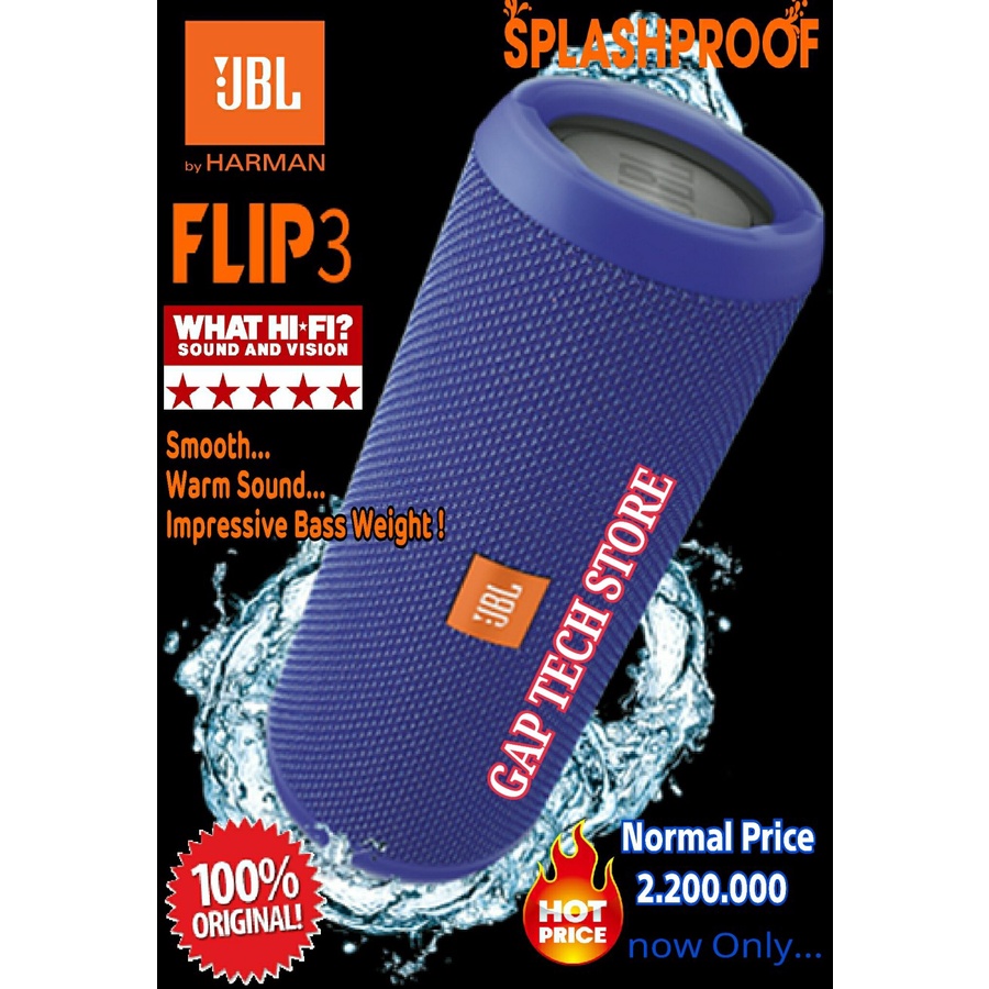 JBL FLIP 3 / FLIP3 Portable Bluetooth Speaker Original (Blue)