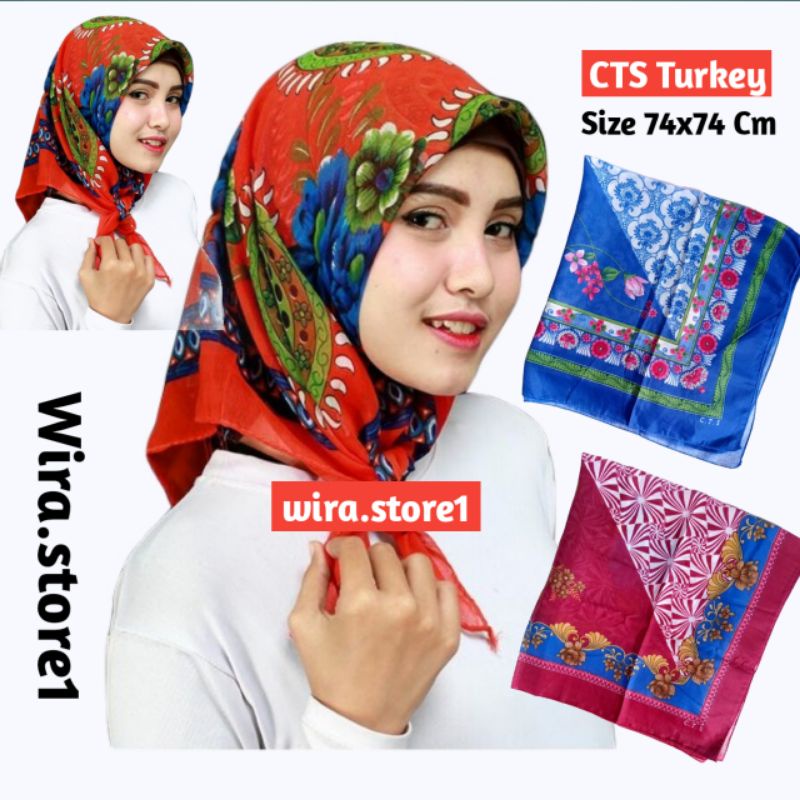 Kerudung Segi Empat CTS 1 lusin (12pcs)/Dalaman kerudung/Ciput/CTS Turkey