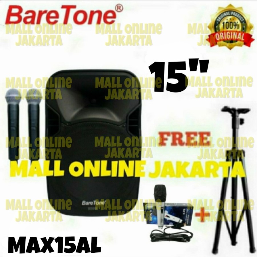 Speaker aktif portable baretone 15 inch bluetooth max15al max 15al