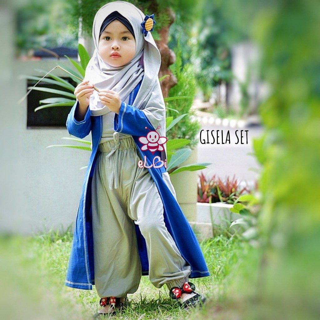 Baju Anak Perempuan - Setelan Baju Muslim Anak Perempuan  - Gamis Anak Perempuan  - Gisela