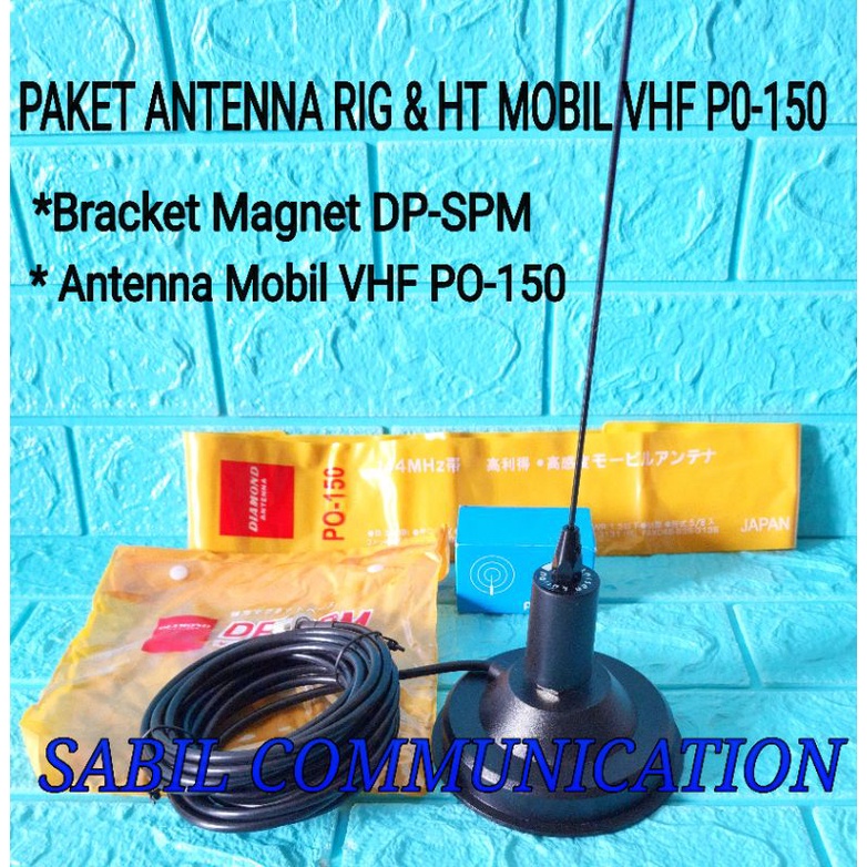 PAKET ANTENNA RIG MOBIL LARSEN PO150 ANTENA MOBIL VHF TO RIG ICOM YAESU KENWOOD MOTOROLA VHF 136 - 1
