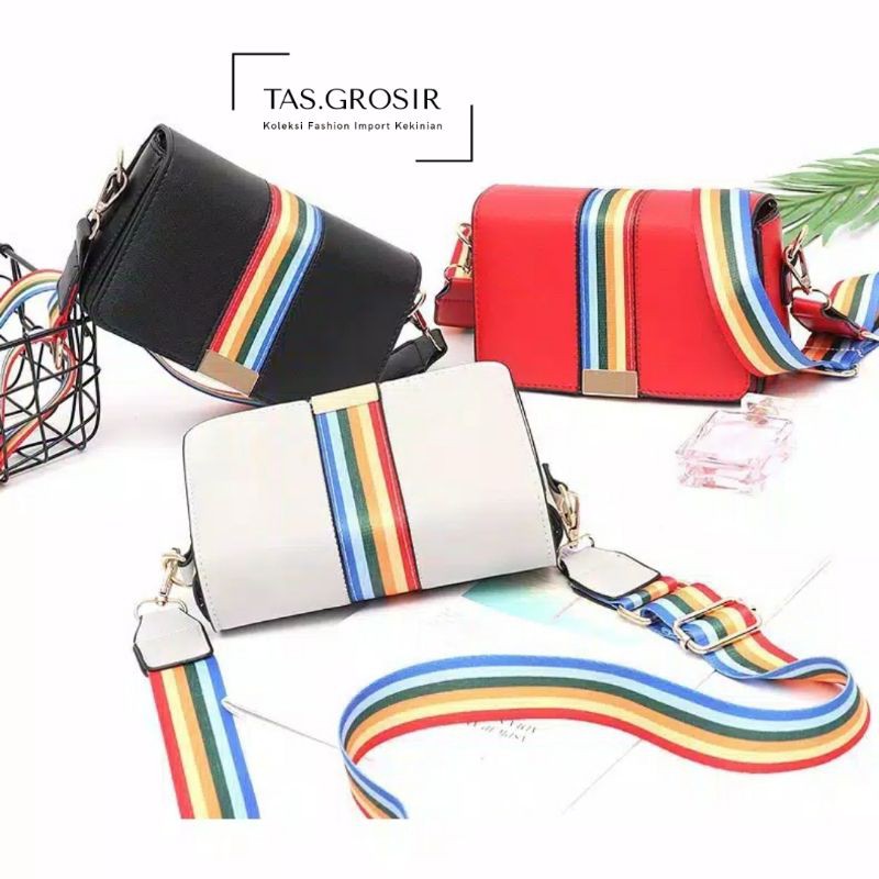 [COD] LB - New arrival sling bag rainbow / Tas cantik fashion import murah 183