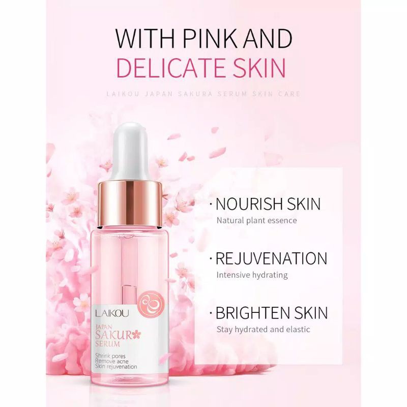 LAIKOU Sakura Essence Mengecilakan Pori-pori Anti Aging Jerawat Serum