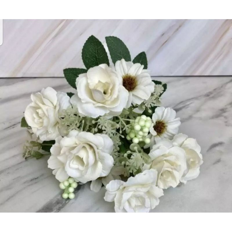 Bunga artificial bunga plastik bahan hiasan hantaran bunga mawar artificial