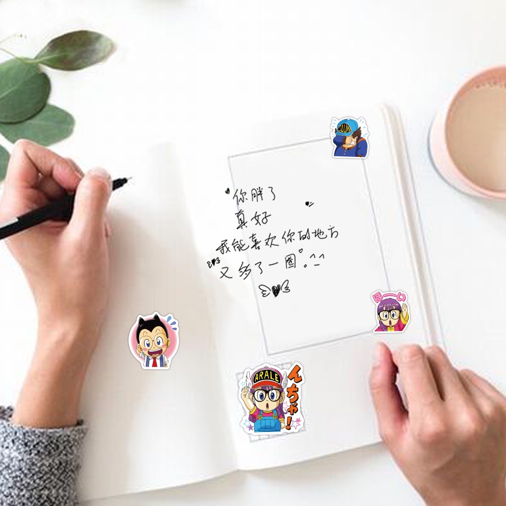 Lucu ARALE stiker kartun Jepang animasi ekspresi Jurnal koper bahan graffiti tangan Buku stiker Xiao