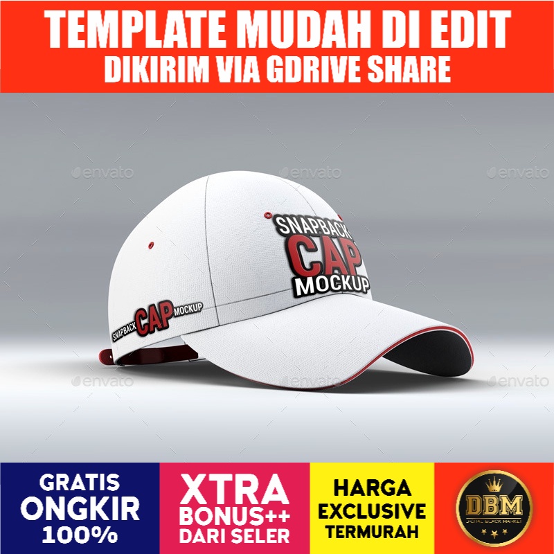 Snapback Baseball Cap Mockup - Photoshop