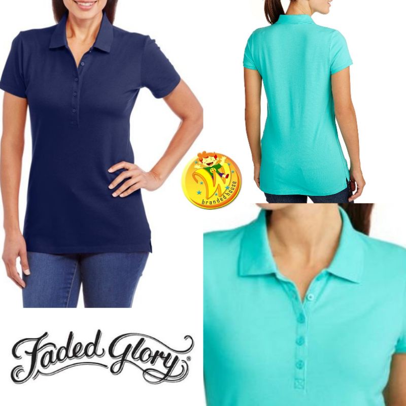 0078 KAOS POLO WANITA BIG SIZE BRANDED/KAOS POLO WANITA BIG SIZE MURAH SISA EKSPOR FADED GLORY