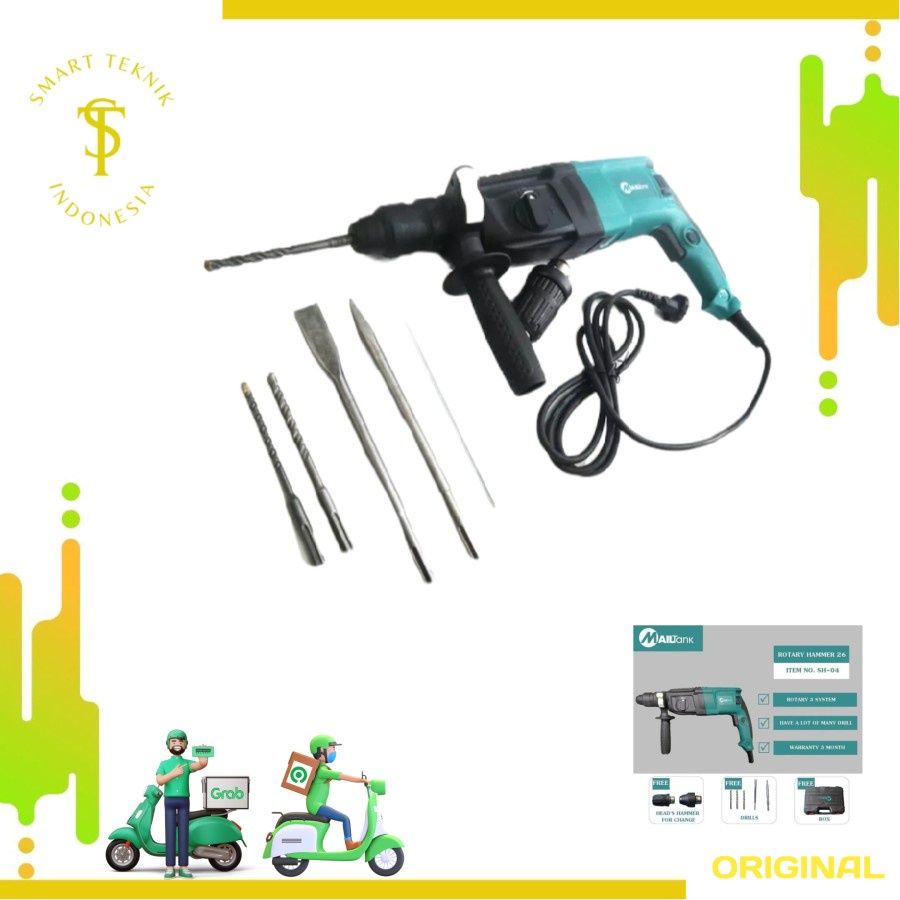 DISKON KHUSUS MAILTANK SH04 Bor Bobok Beton Tembok Jack Hammer Drill Mesin SH-04 BOR 3 FUNGSI
