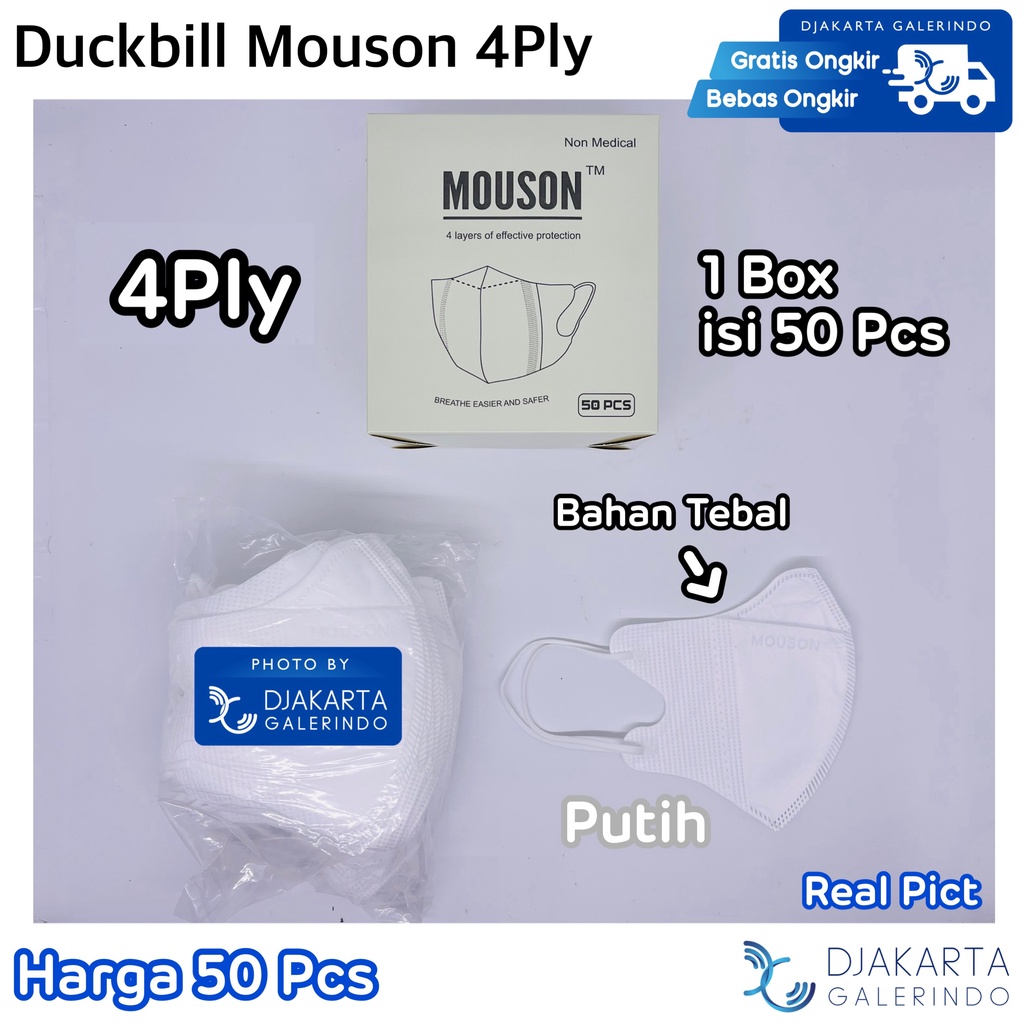 Masker Duckbill 4Ply Alkindo / Duckbill 4 Lapis Original