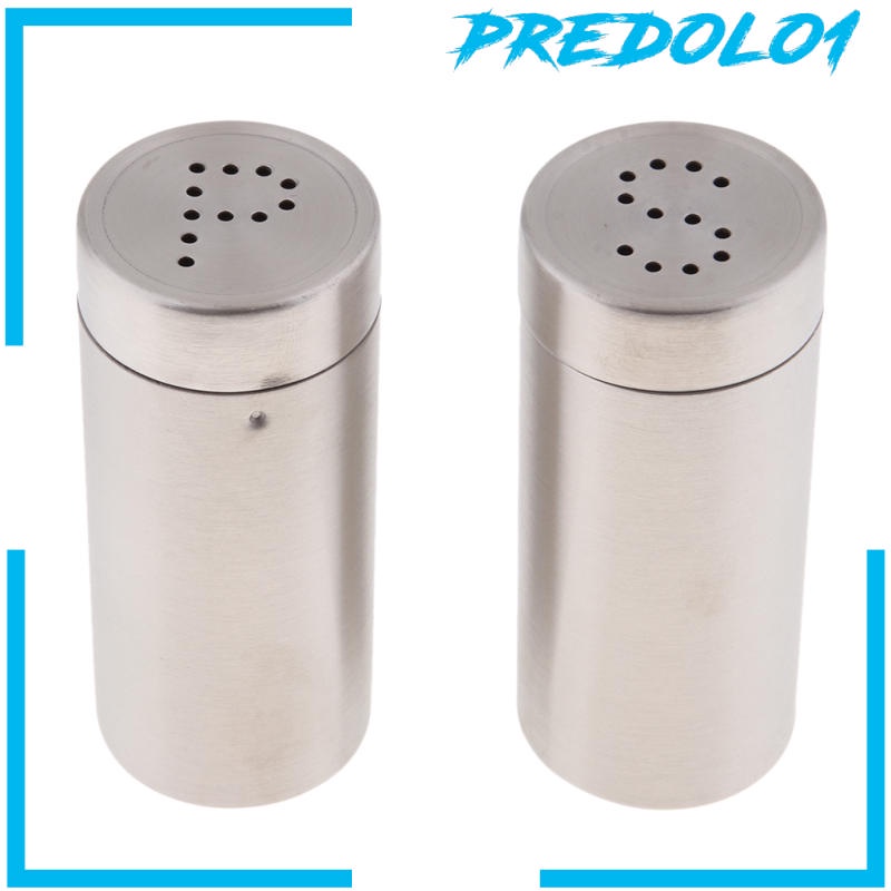(Predolo1) 2pcs Botol Shaker Garam / Merica Bahan Stainless Steel