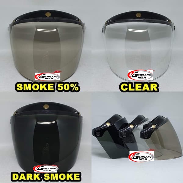 Visor ZEUS 110ca Kaca Helm Retro ZEUS 385 ZS380 Kaca Helm Retro 3 Kancing