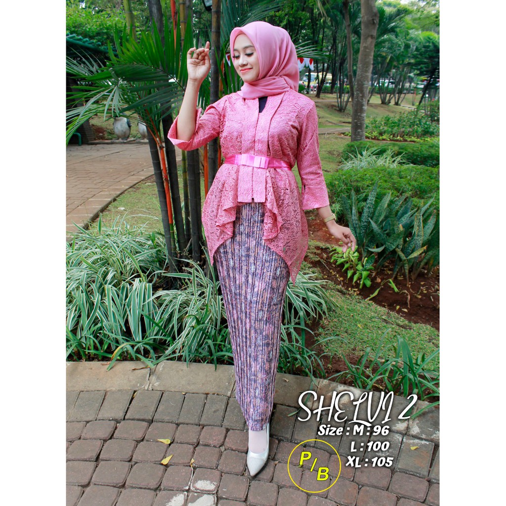 PB&gt; SET Kebaya shelvi 2 - floy pita / kebaya modern / baju kebaya wanita / fashion wanita terbaru