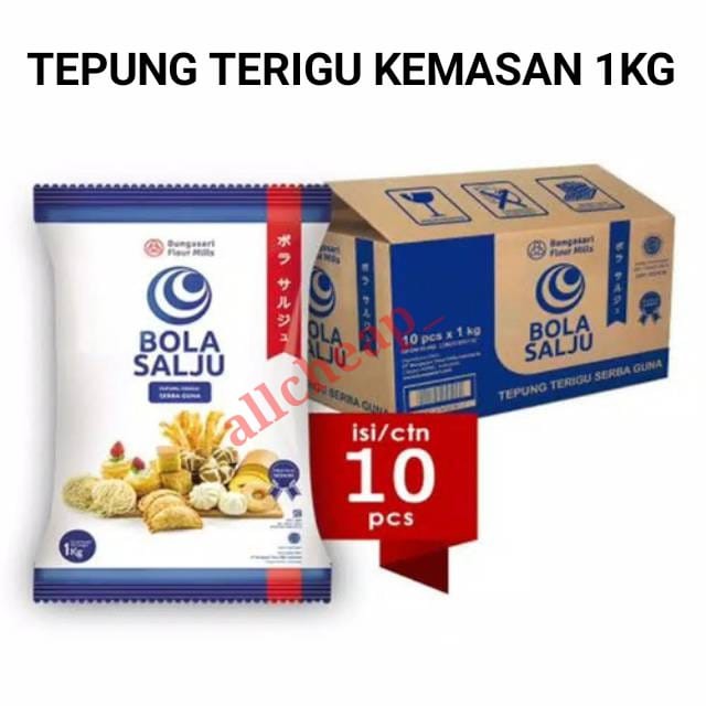 TEPUNG BOLA SALJU MEDIUM PROTEIN TERIGU BOLASALJU KEMASAN 1KG