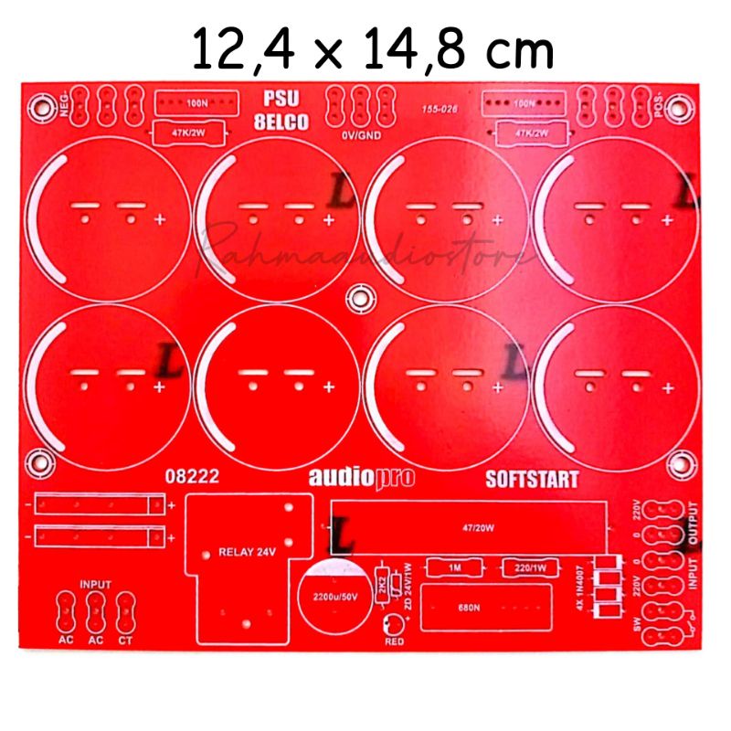 PCB PSU 8 ELCO + SOFTSTART
