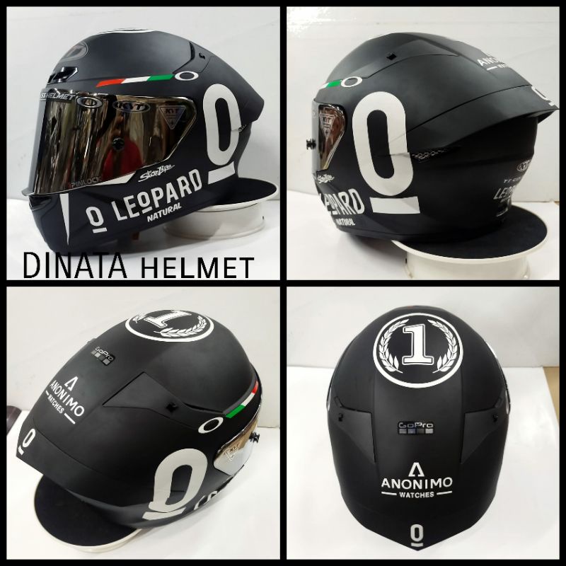 Helm Tt course Paket ganteng + Stiker Red bull + kaca iridium