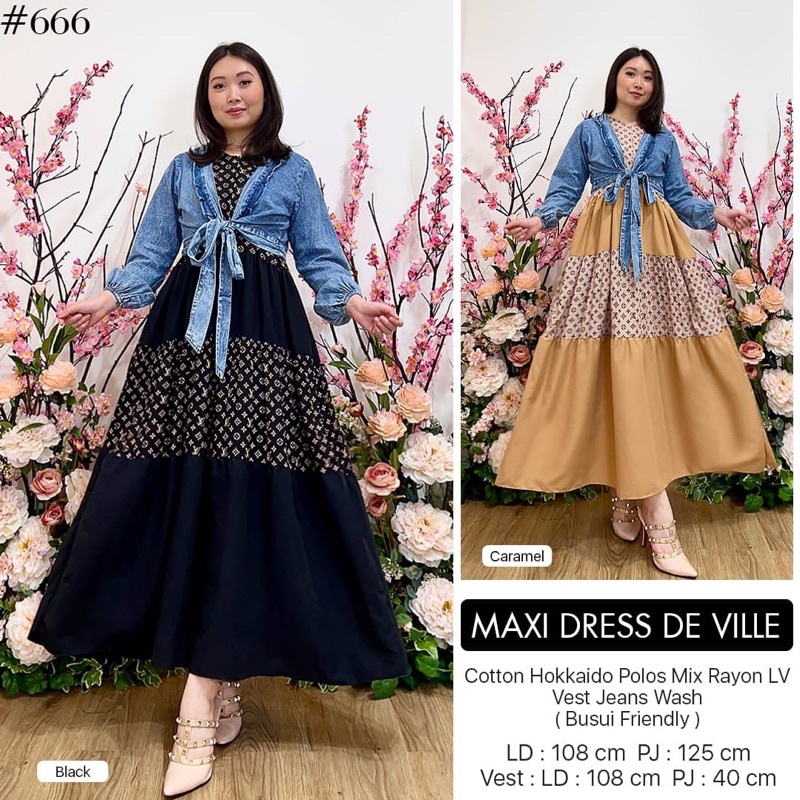 Premium Long Dres Midi Maxi Dress Midi Korea Maxi Dress + Outer LongDress Midi