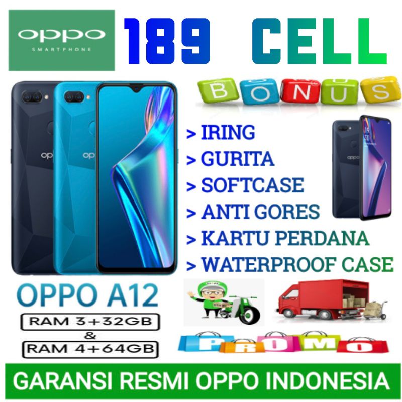 OPPO A12 RAM 3/32 | OPPO A 12 4/64 GB GARANSI RESMI OPPO INDONESIA