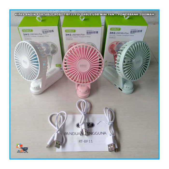 GARANSI 1 TAHUN KIPAS PORTABEL MINI FAN ROBOT BF11