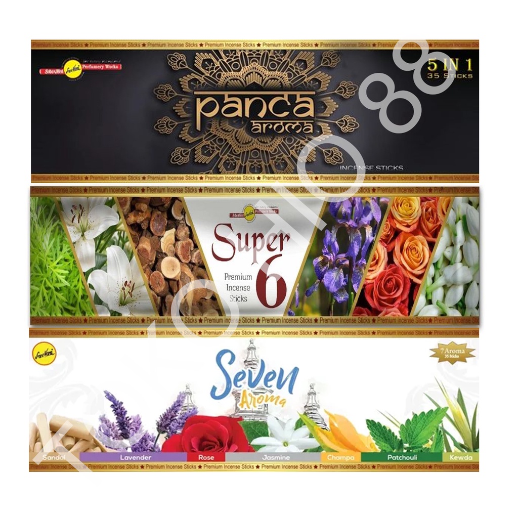 Hio Wangi Dupa India Aromaterapi Sreevani Incense Sticks isi 35 Batang Incense Sicks Aromatherapy Mix Varian Panca Aroma Super 6 Six Seven Aroma