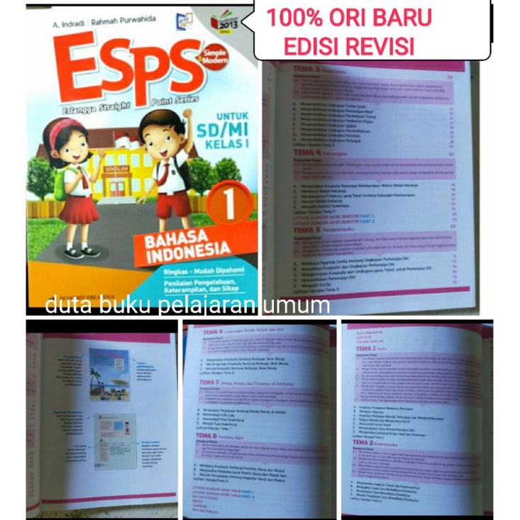 ESPS KELAS 1 SD - BUKU MATEMATIKA PPKN IPS IPA BAHASA INDONESIA EDISI REVISI ERLANGGA-ESPS BHS INDO KLS 1