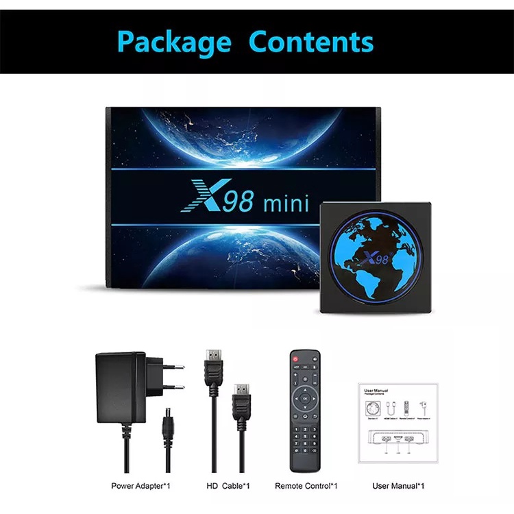 X98 MINI - Android OS Smart TV Box 4K UHD - Android Set Top Box Terbaru - Membuat TV Anda Menjadi SMART TV