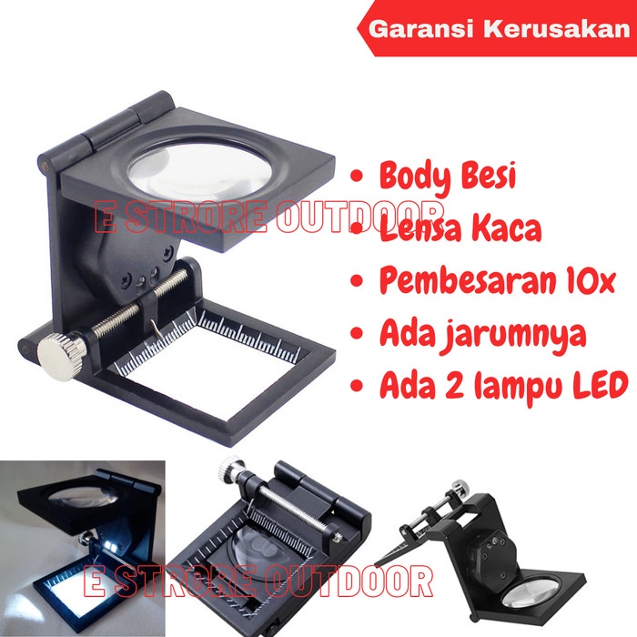 

KACA PEMBESAR LIPAT - FOLDING MAGNIFIER SCALE 10X 10x QC KAIN, UANG