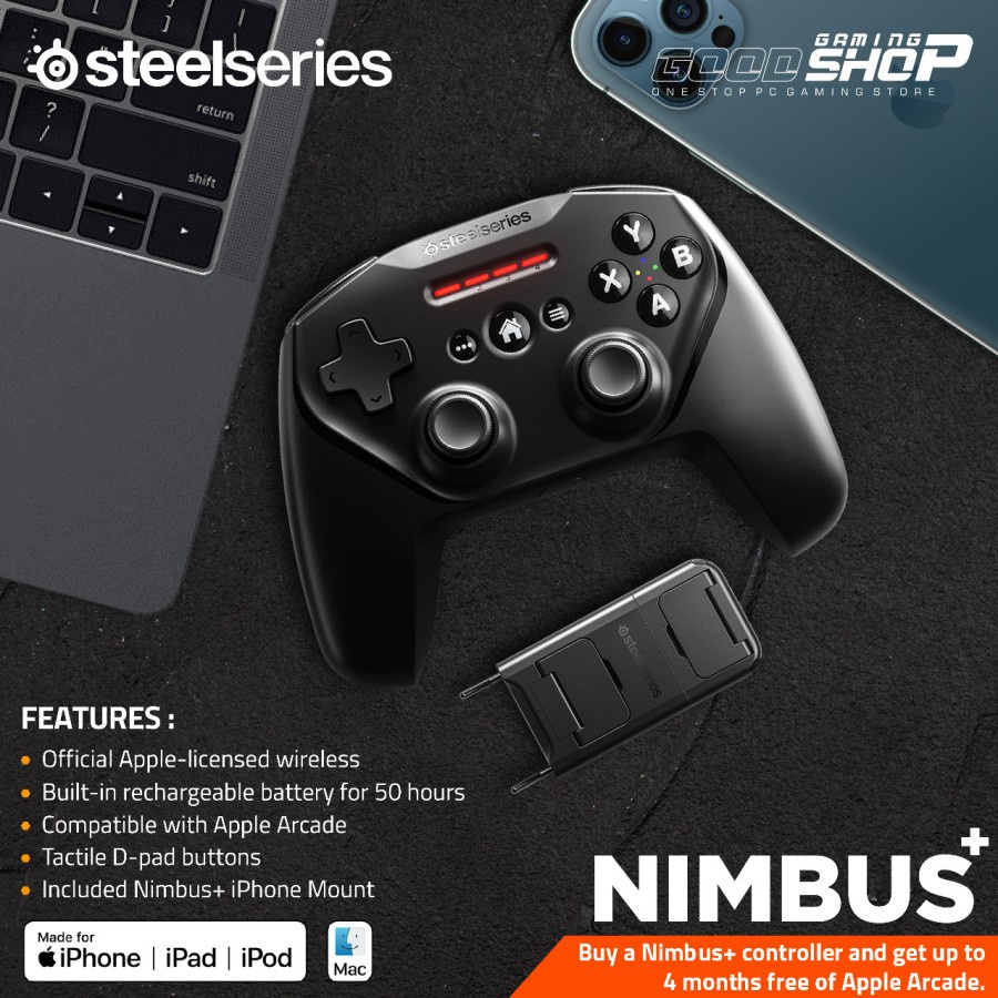 SteelSeries Nimbus+ Wireless Gaming Controller For Apple