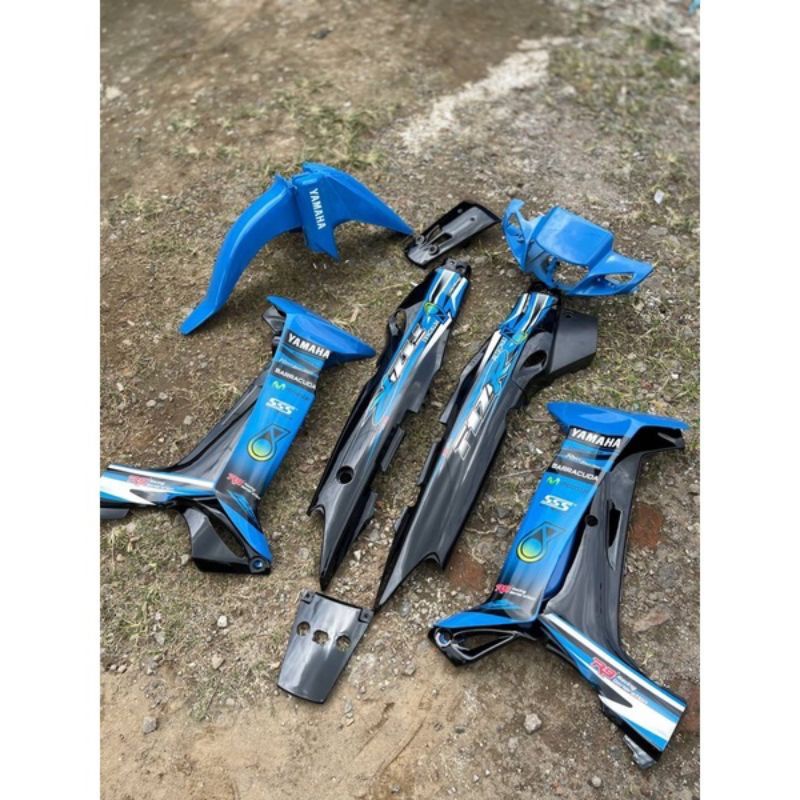 cover body full set halus yamaha fiz r petronas biru body halus yamaha fiz r fiz r