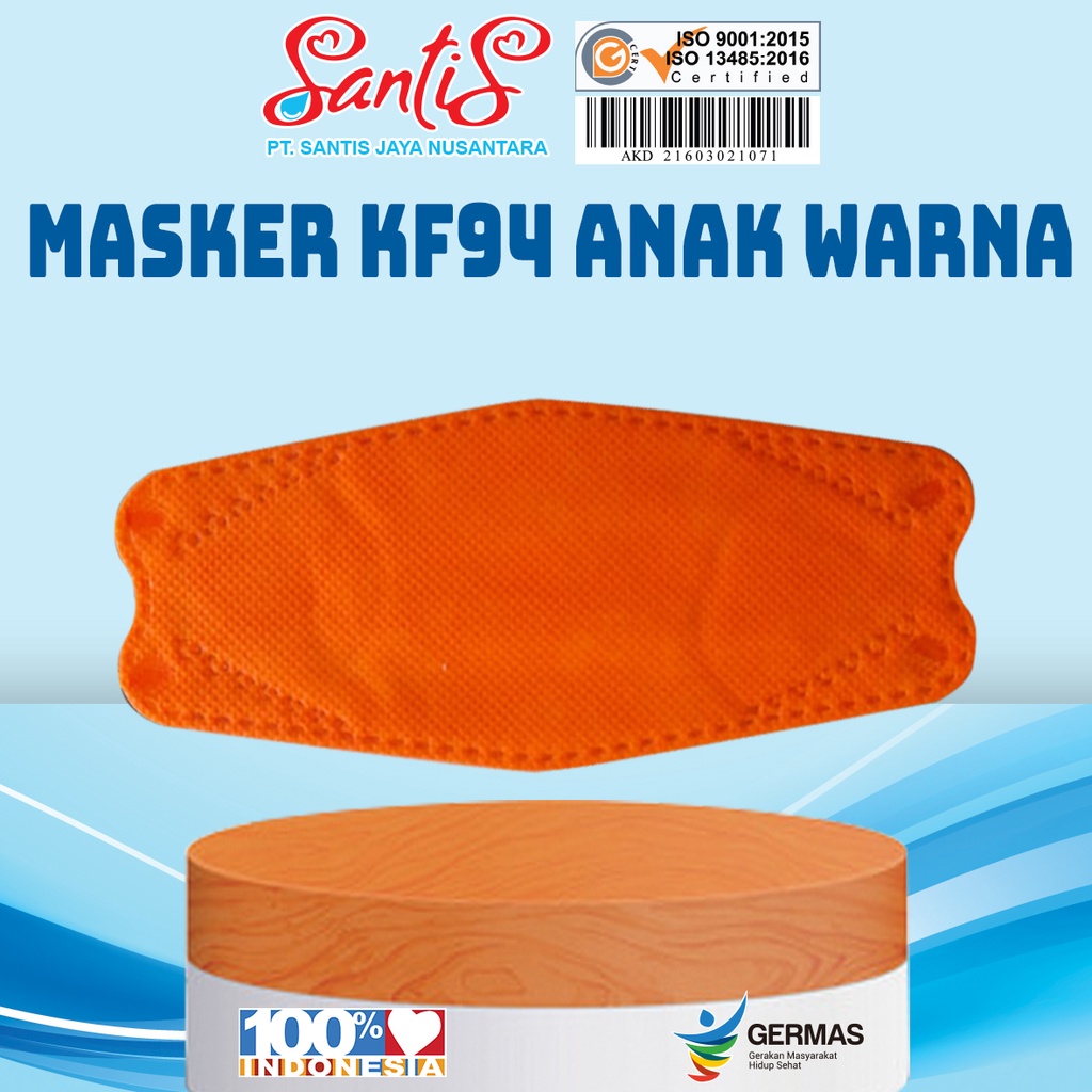 Masker KF94 Anak MEDIS ,Masker Anak Warna Warni Santis