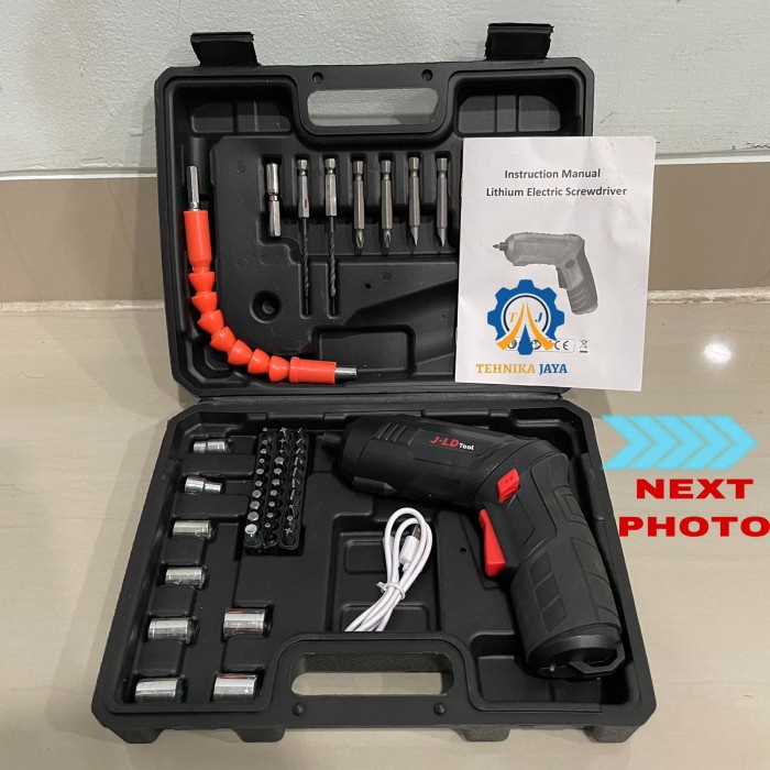 Mesin Bor Bor Obeng Cordless Screwdriver Full Set Toolkit 4.2V