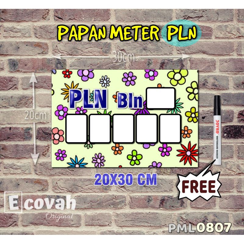 

Ecovah Papan Meter Listrik PLN PAM motif Unik - Flower 07
