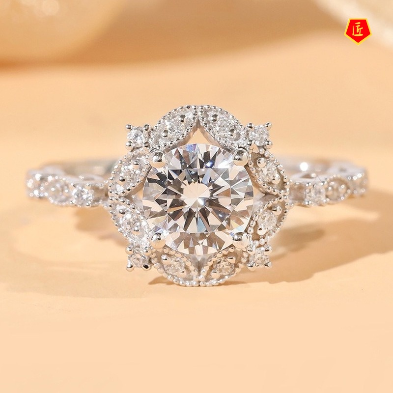 [Ready Stock]Women's Fashion Personality Moissanite Ring