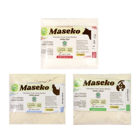 Maseko Kaldu organik BOTOL &amp; REFILL 100gr Non MSG Lingkar Organik Makanan MPASI Bayi